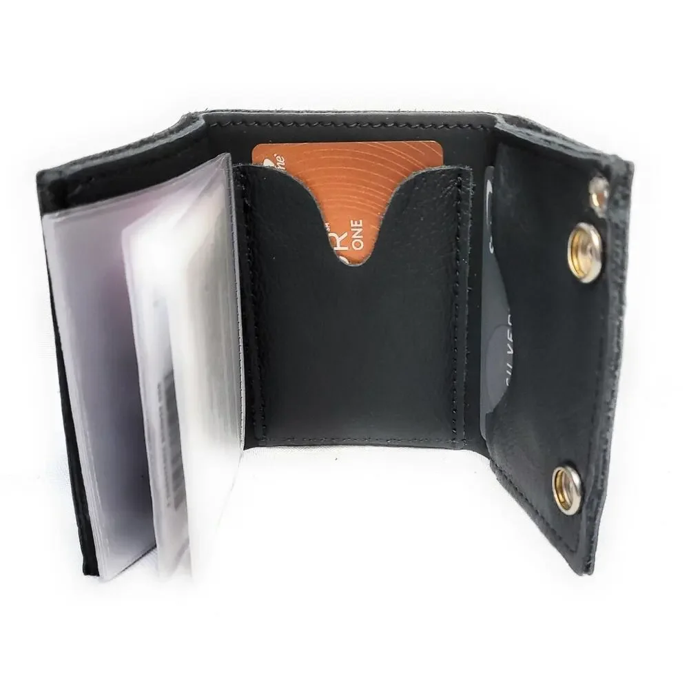 Mens Leather Trifold Wallet TEXAS LONE STAR LONGHORN Biker Chain NWT Made in USA